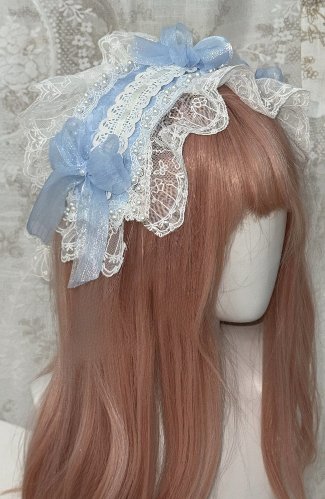 Bows and Skirt Decoration Dress Full Tiered Set Hanayome Blue White Lolita JSK Hime