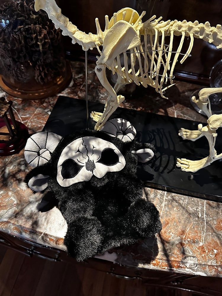 Black Grim and Doll Y2K Gothic Bag Plush White Reaper