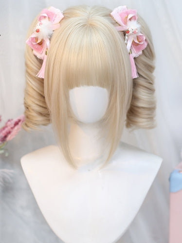 Claw Wavy Bob Ponytail 25CM Tea/Brown/Blonde Cut +Double Clips Black 25-30CM Wig