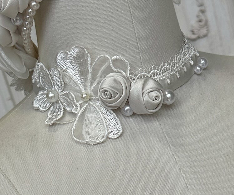 Robe de mariée élégante blanche Rosette Hanayome Lolita JSK, ensemble complet