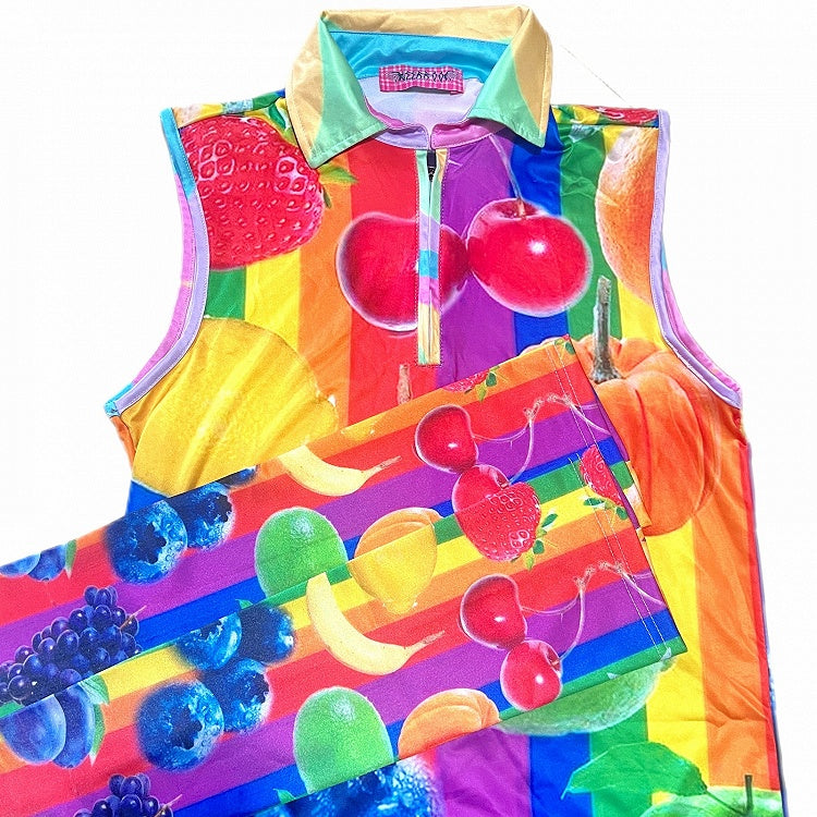 Fashion Gyaru Sleeves Fruit Colorful Vest With Print