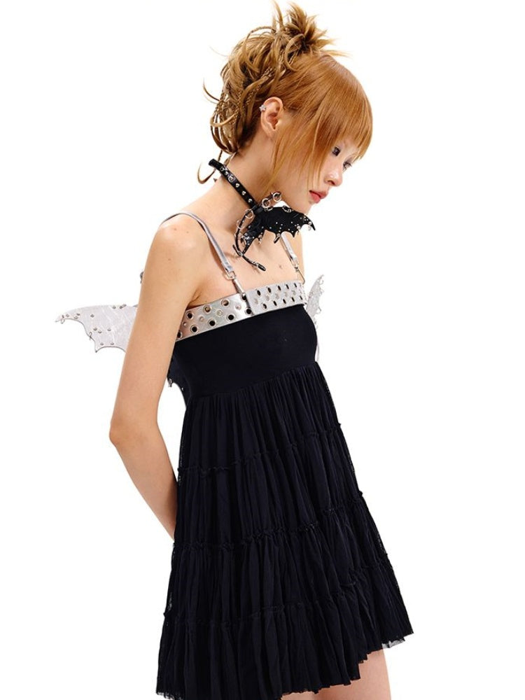 Punk Black/Silver Butterfly Choker