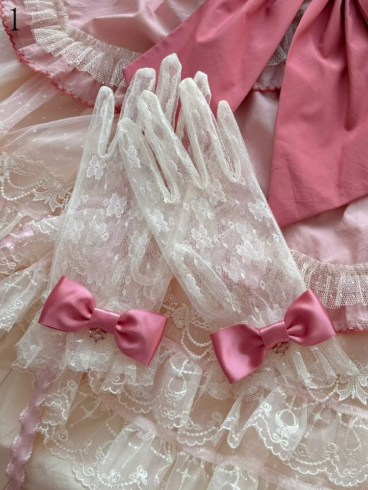 Crown/Heart Bowknot Lace Gloves Options Charm 16