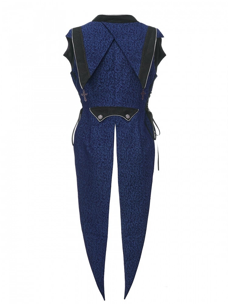 Stil Elegant Charms Ouji mit Kreuz Weste Blau Dunkel Lolita Split-Tail Prince