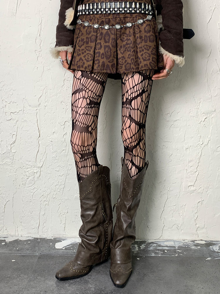 Black Gothic Asymmetrical Hollow-out Tights