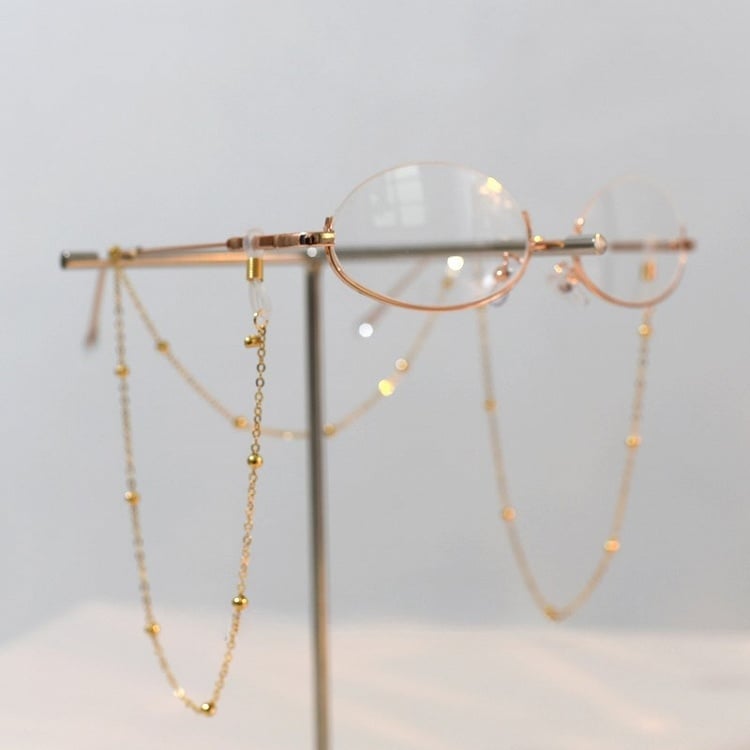 Accessory Semi-rimless Cyberpunk + Glasses Gold Chain