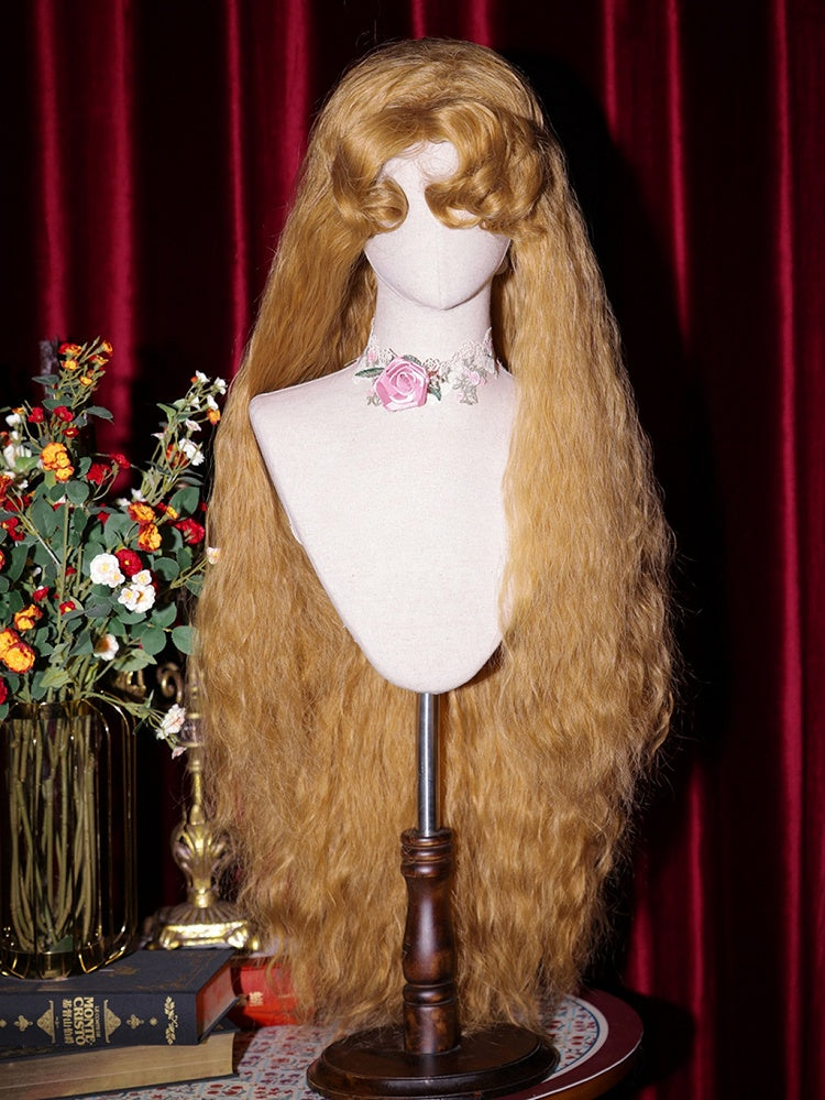 Tales Rapunzel inspirierte blonde Hime Lolita lange lockige synthetische Perücke