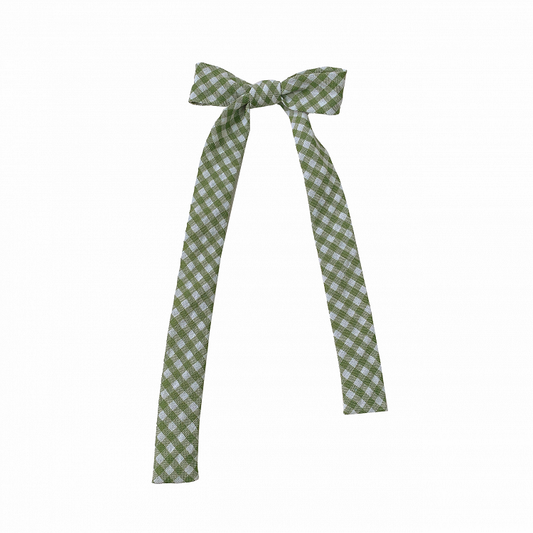 Green Plaid Bowknot Brooch