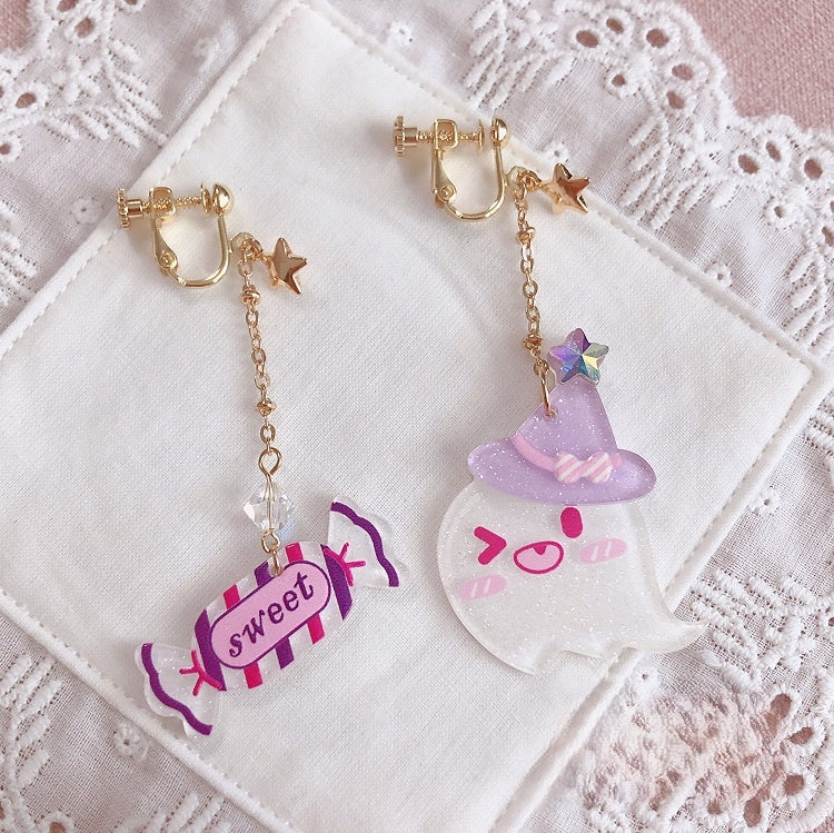 Ohr Ghost Candy Star Charms Clips Lila mit und