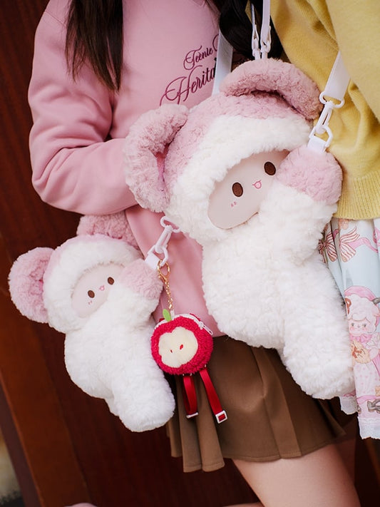 Bag Size WhitePink Small/Middle Mouse Backpack/Crossbody Cute Plush