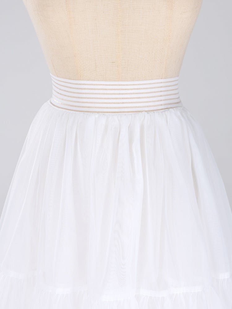 Long Daily Petticoat Layered 85cm White A-line