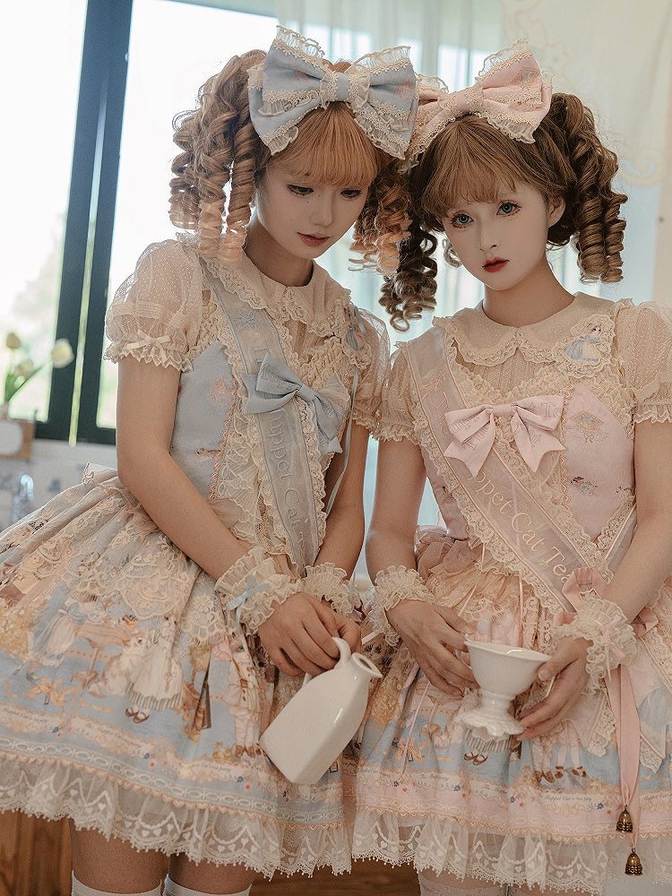 / Beige Pink Bowknot KC Mint Blue