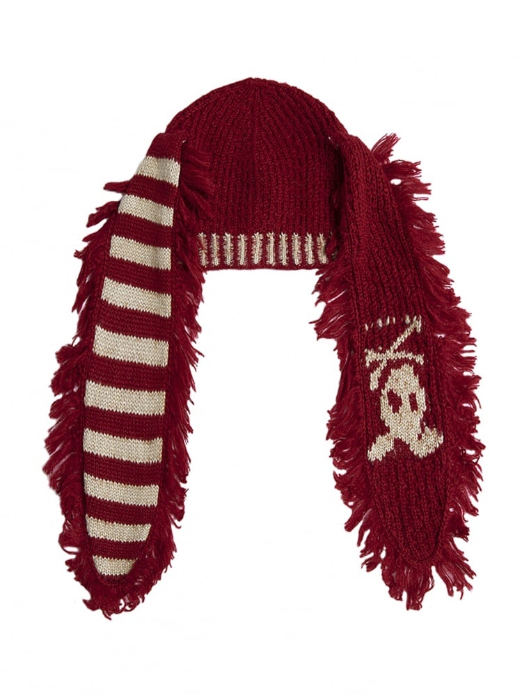 Punk-Hasenohren-Strickmütze