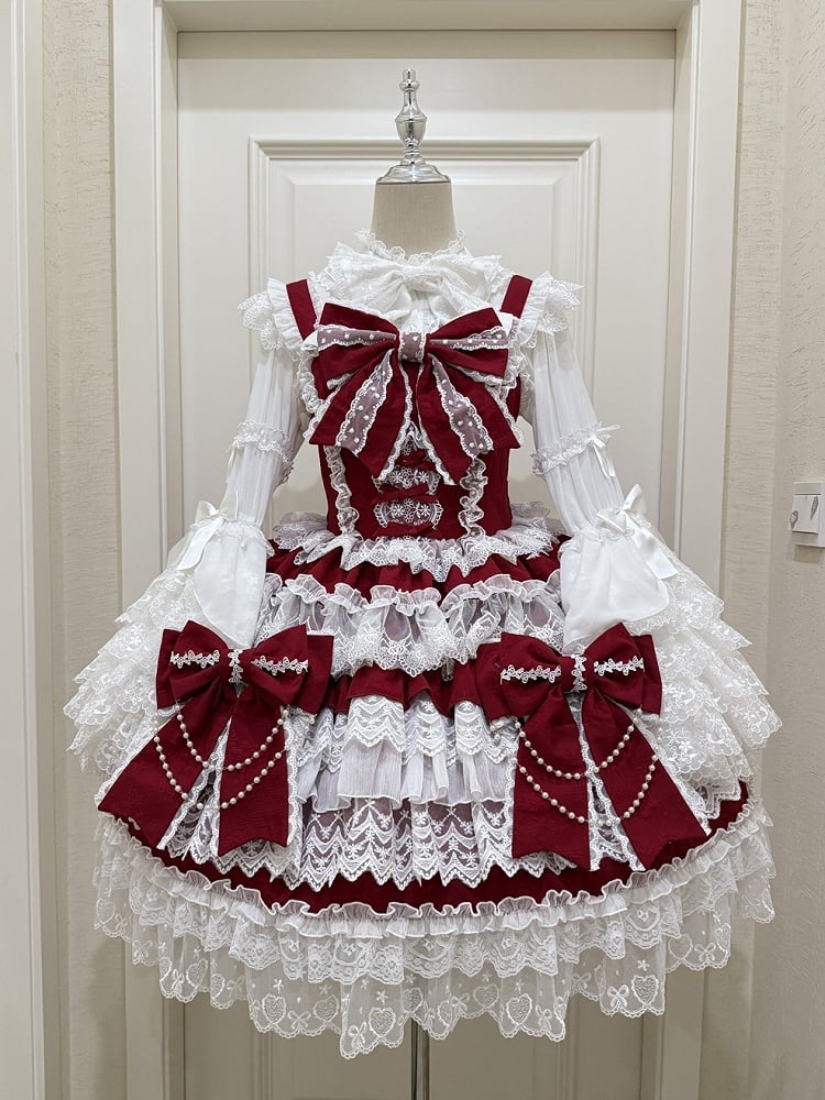 / Ears Collar Black Sleeves White Pink Bunny Long Shirt