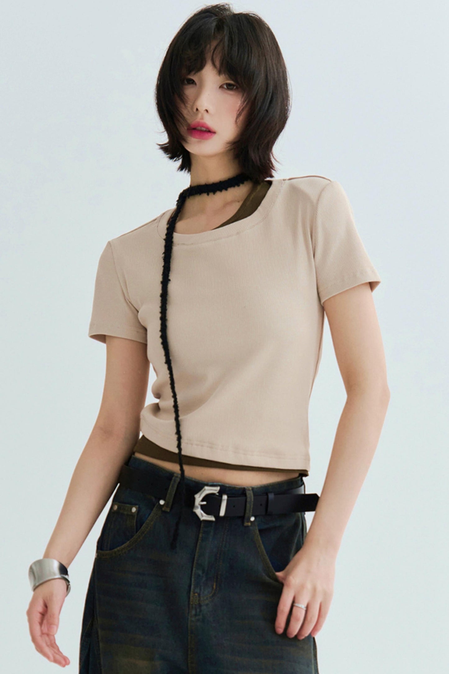 cotton T-shirt slim-fit Stretch
