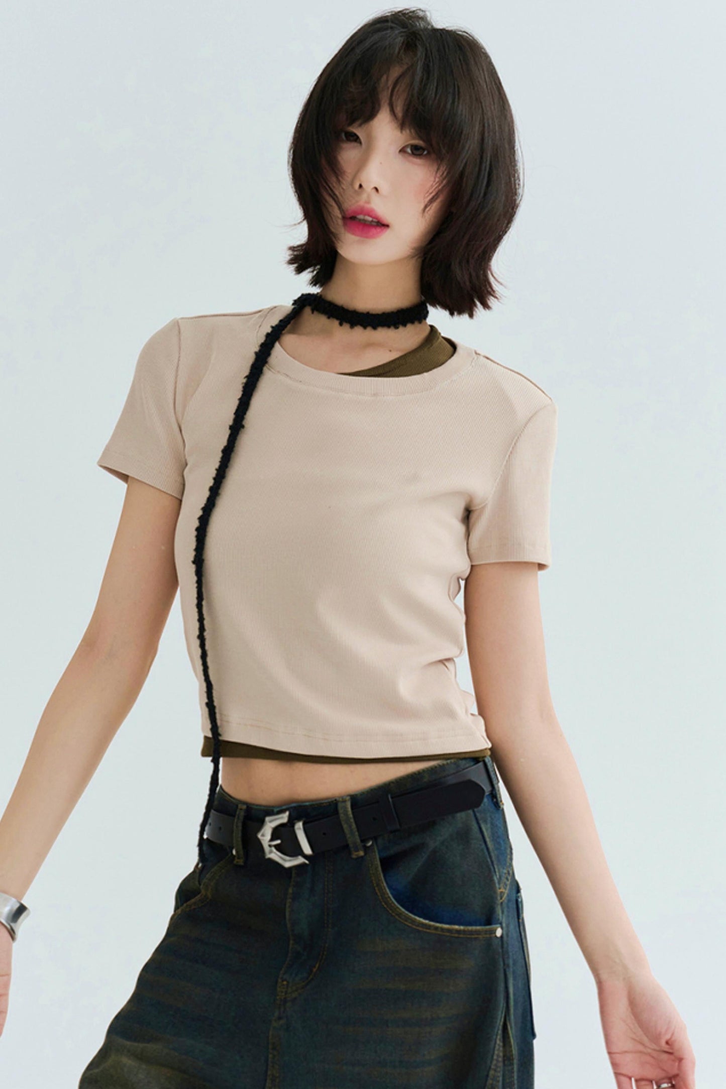 cotton T-shirt slim-fit Stretch
