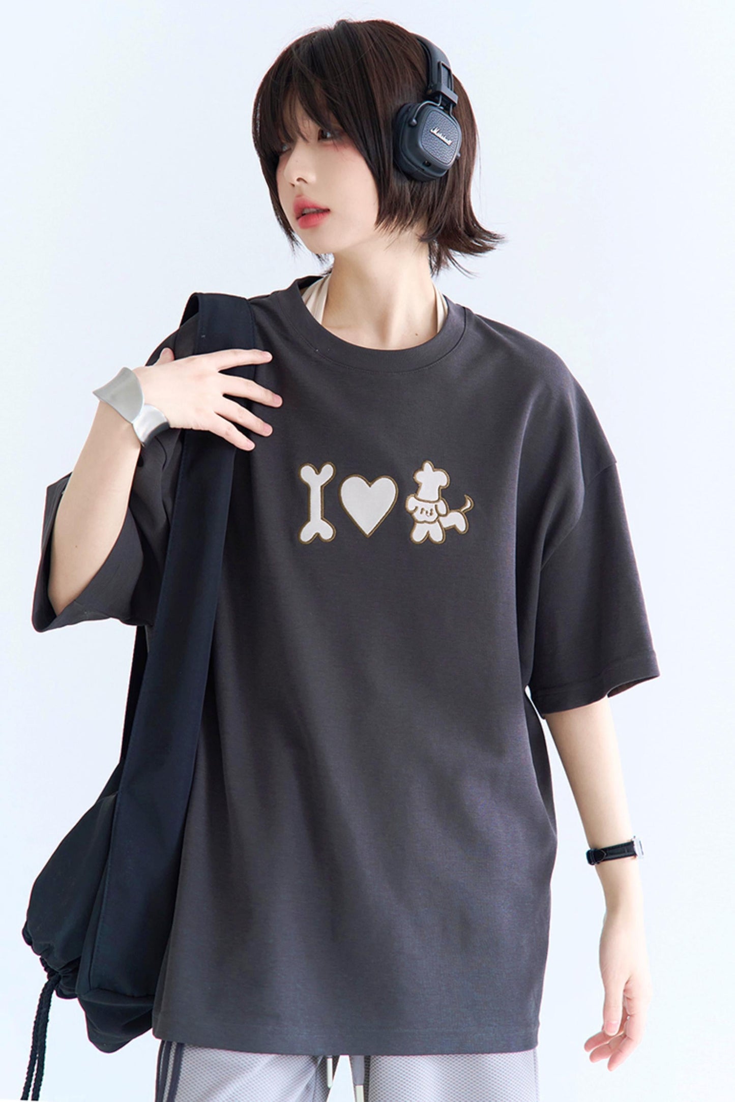 Papi T-Shirt Neck Crew Embroidered