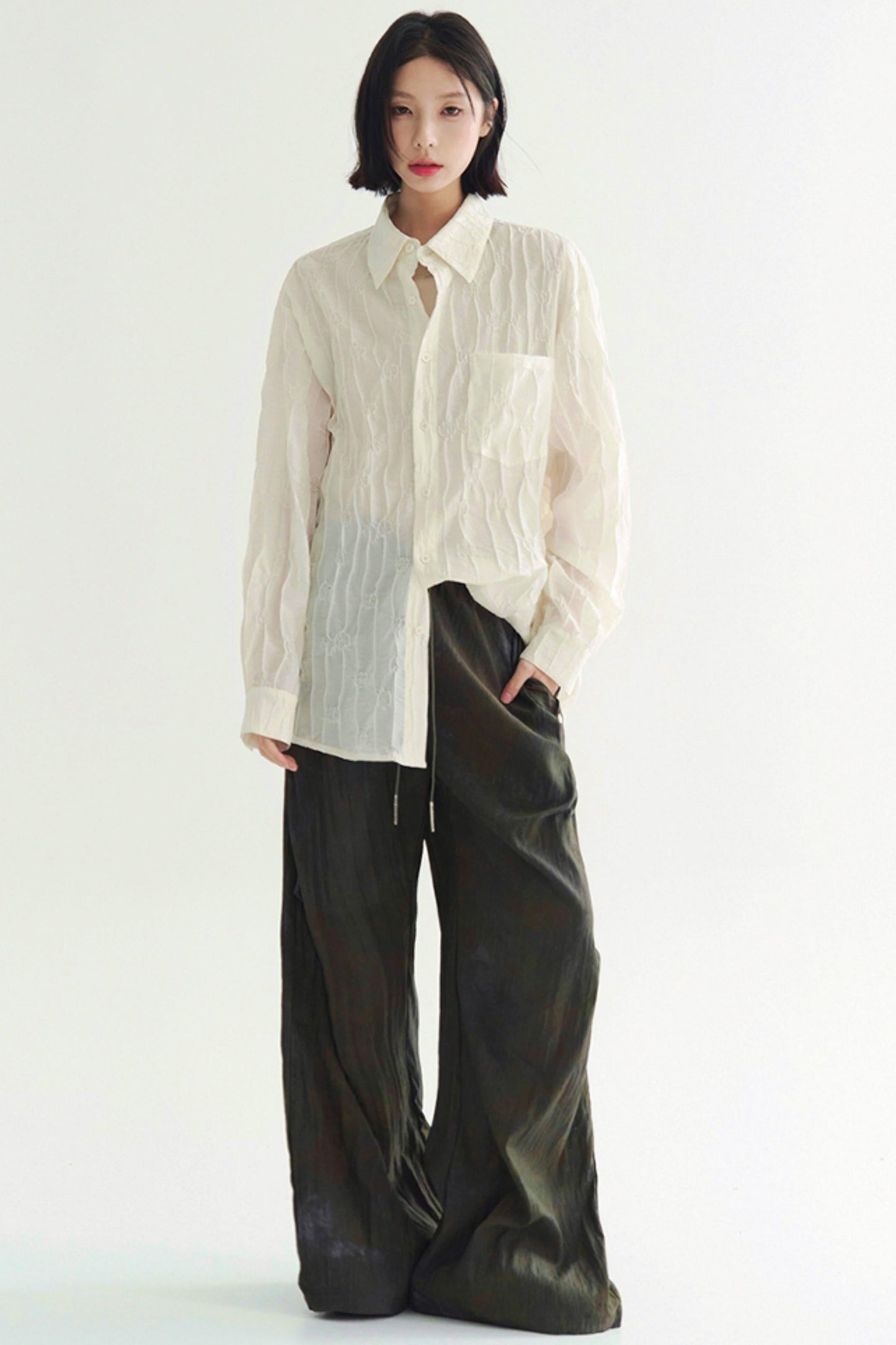 drape Pleated casual pants