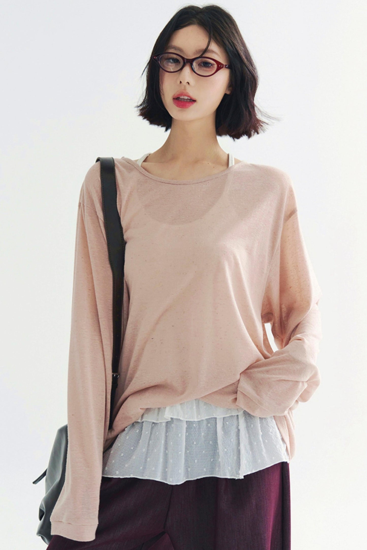Lightweight Sheer V-Neck T-Shirt