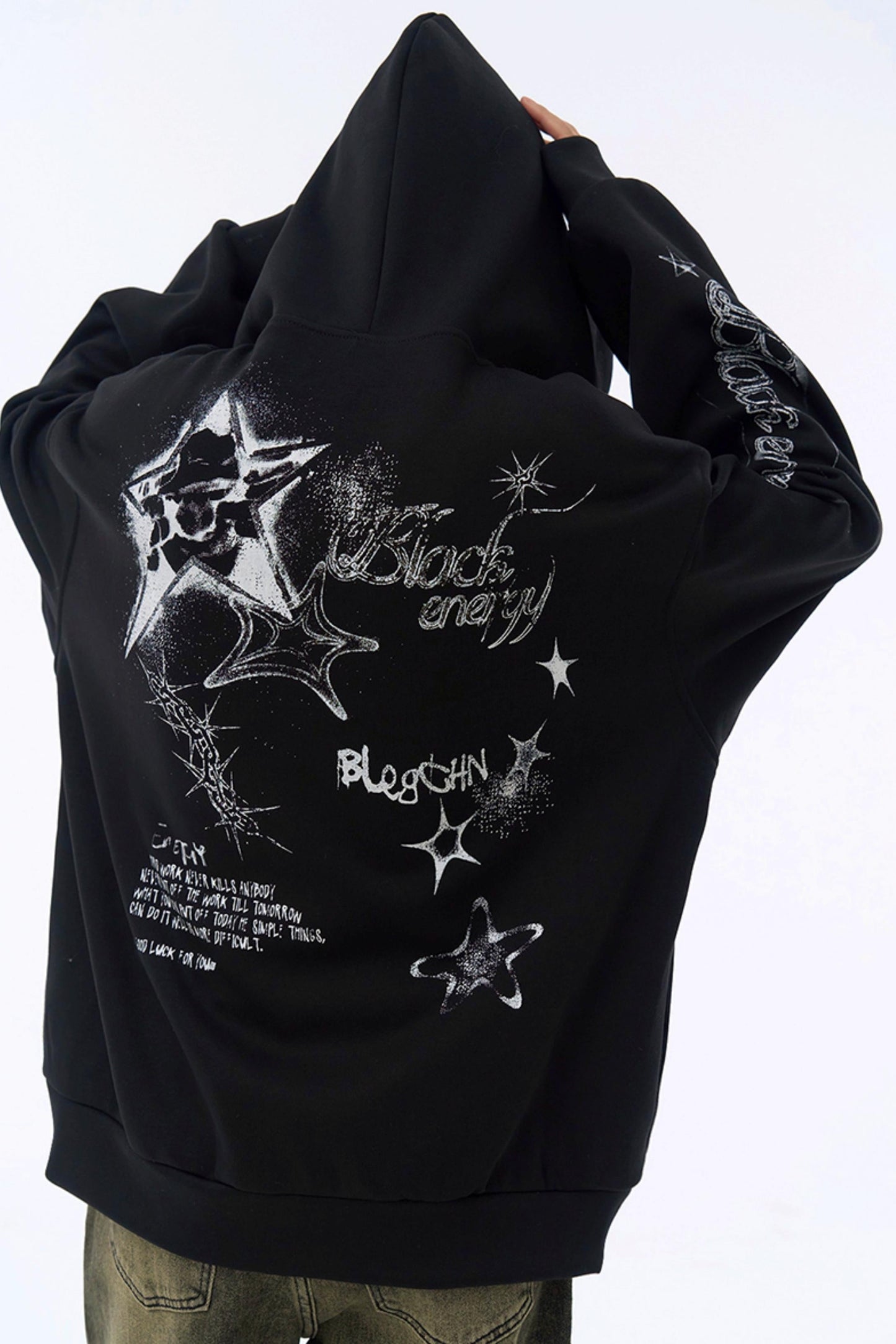 Hooded Loose Hoodie Graffiti