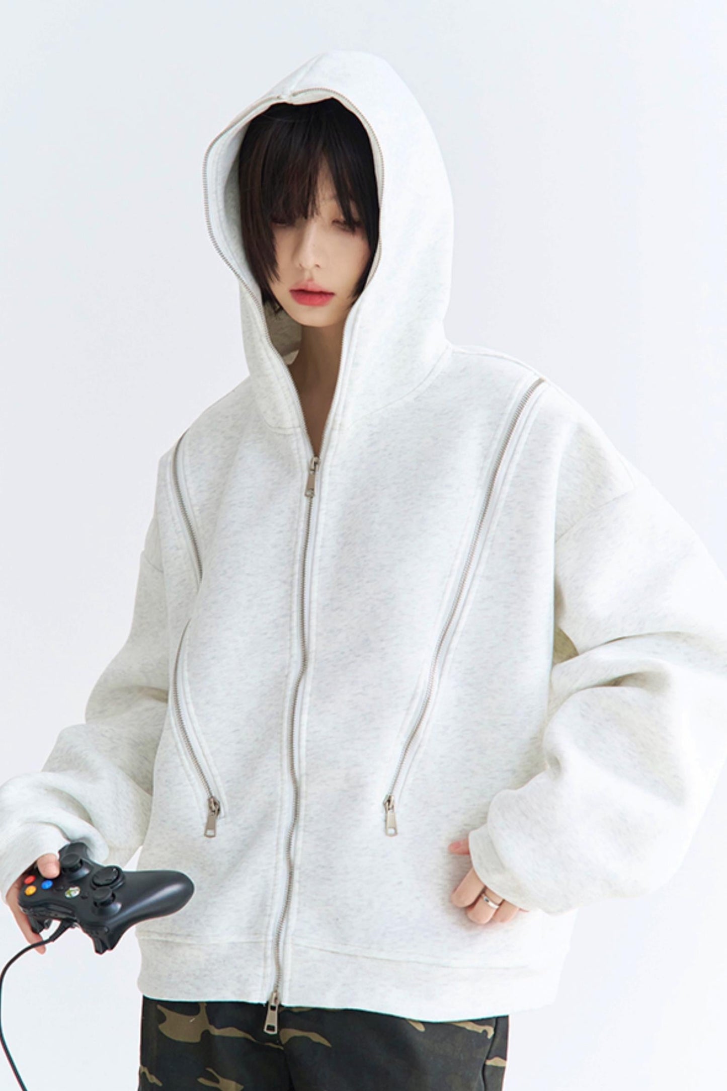 Strickjacke Lässiger Reißverschluss