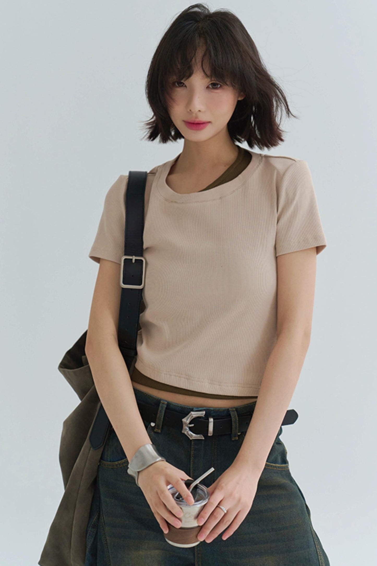 cotton T-shirt slim-fit Stretch