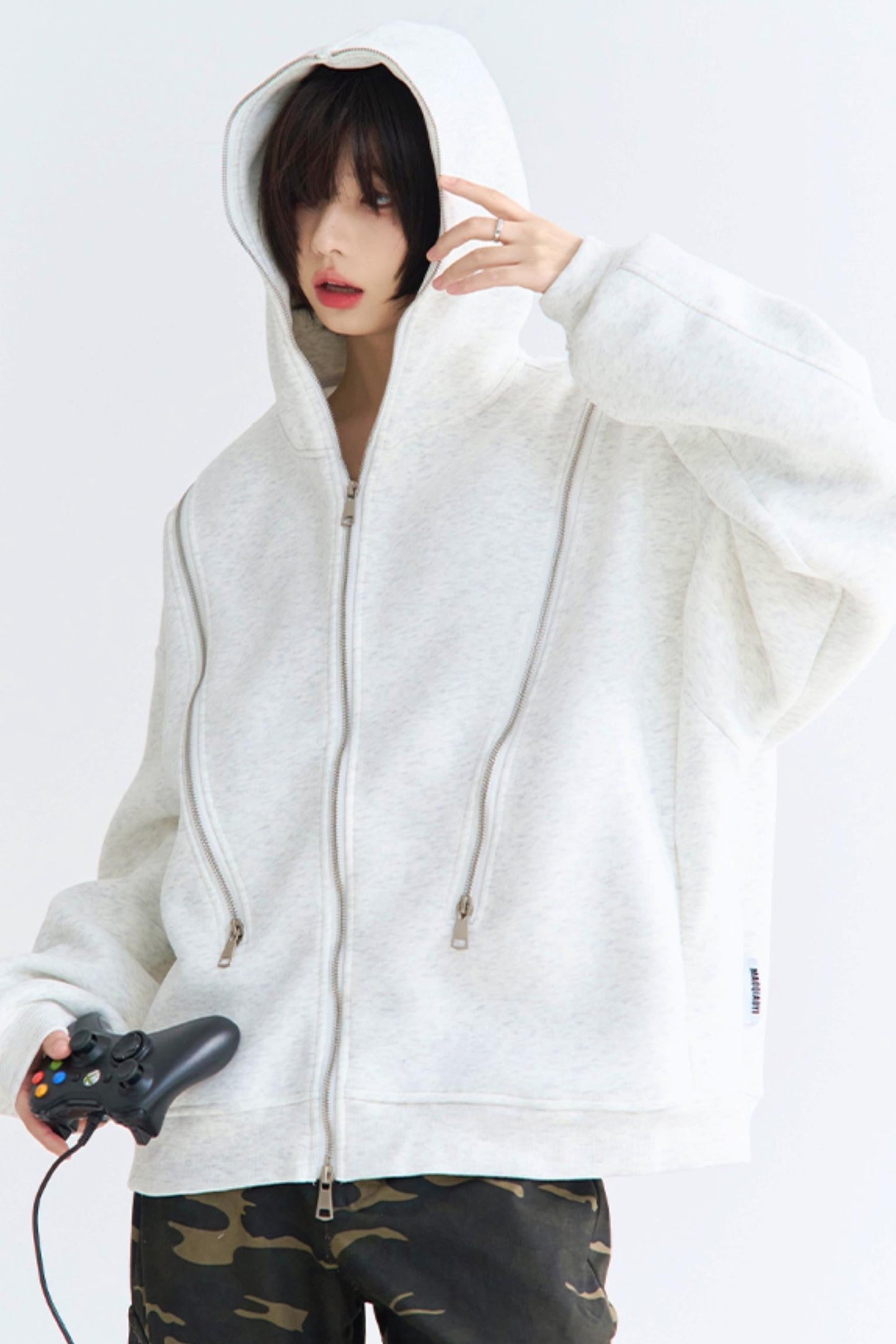 Casual cardigan zip-up