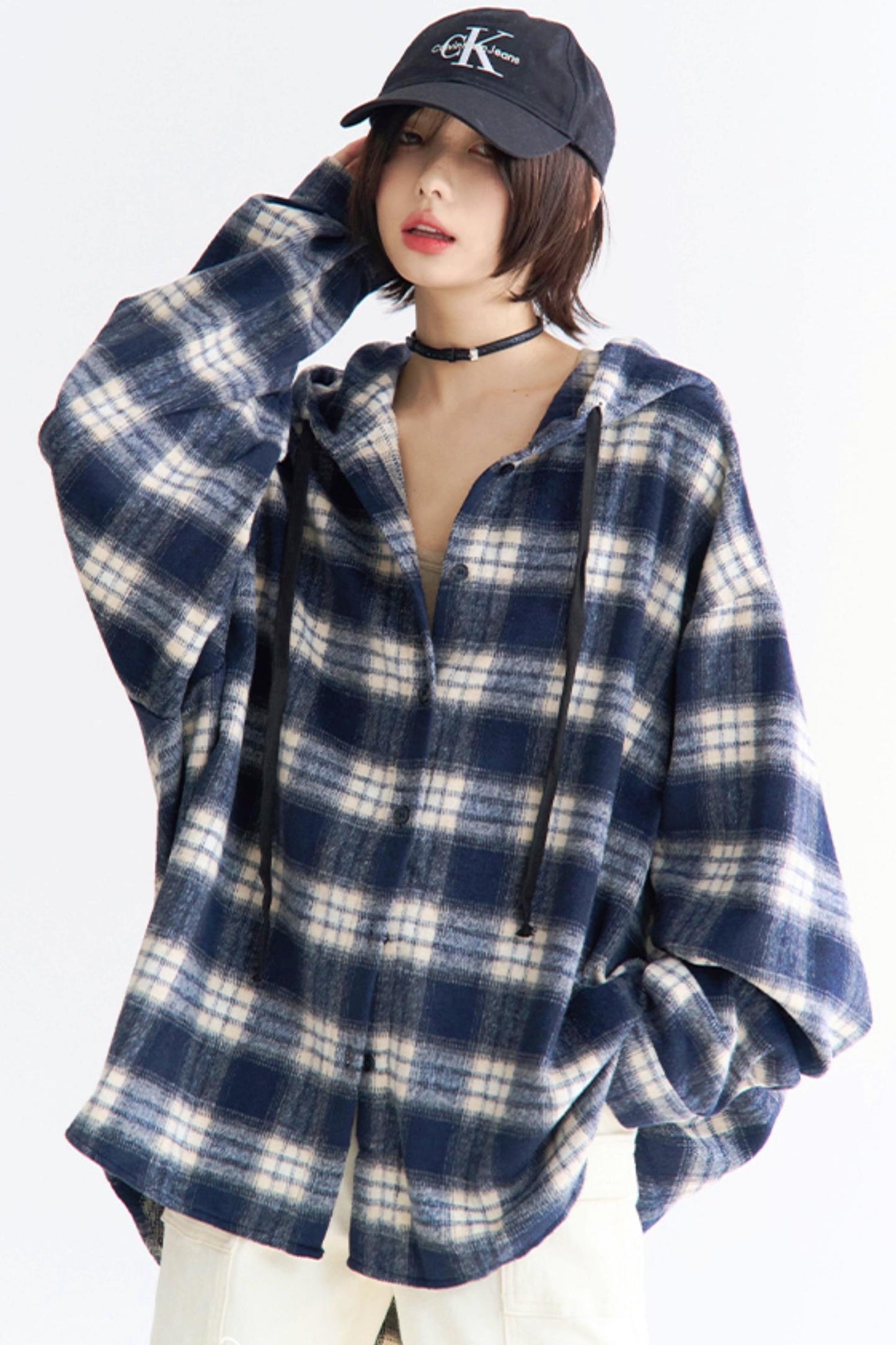 Peplum Hoodie Check