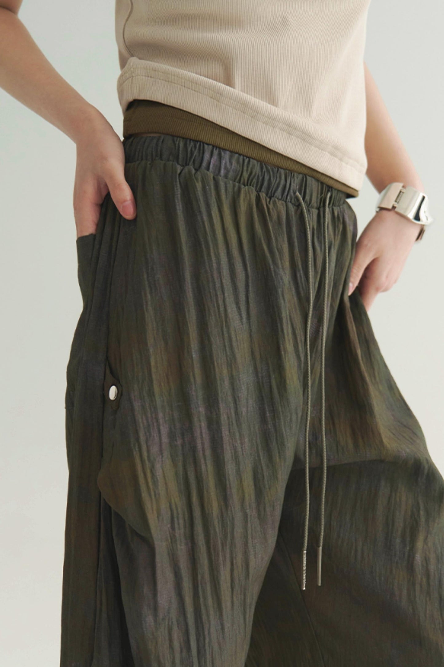 drape Pleated casual pants