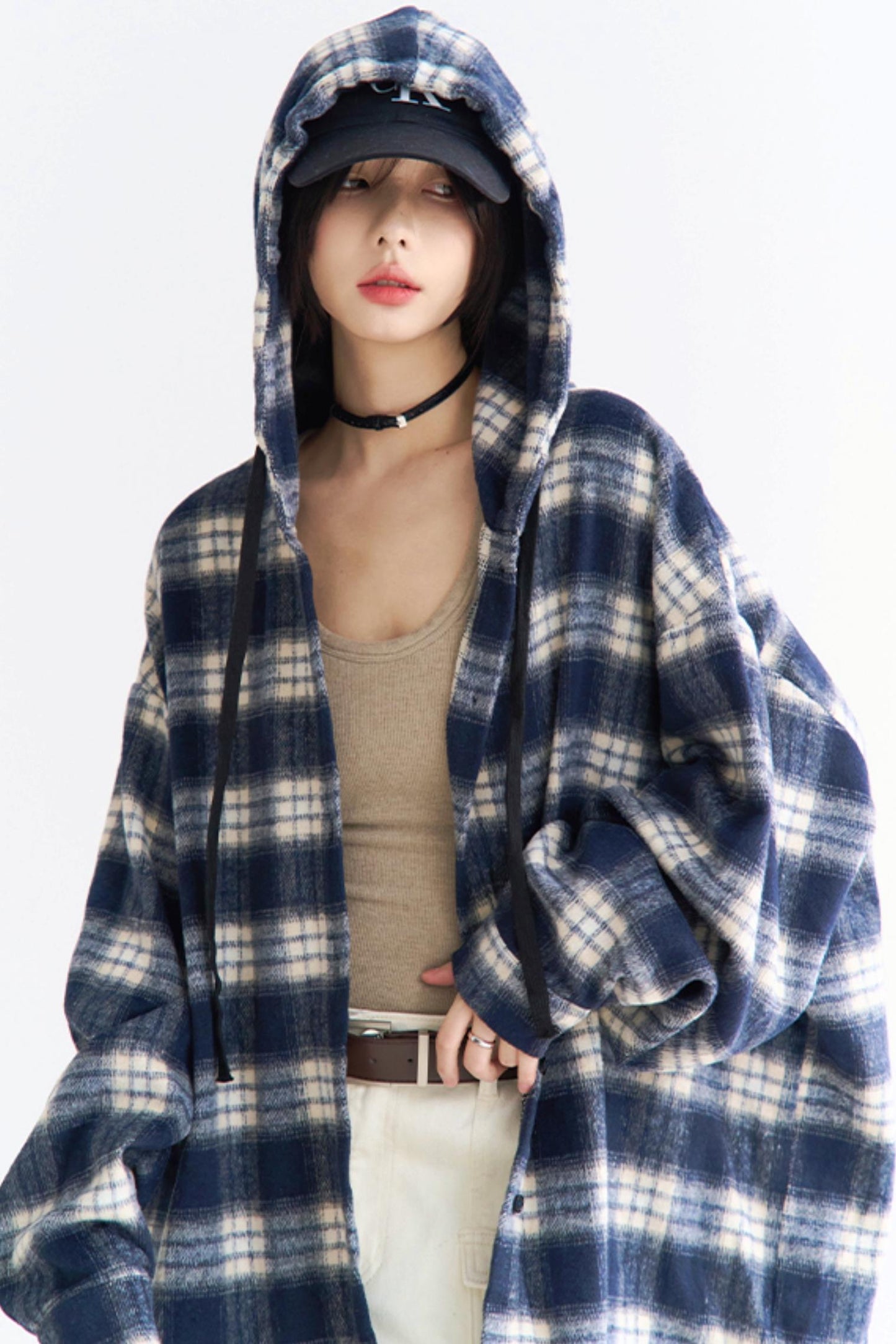 Check Hoodie Peplum