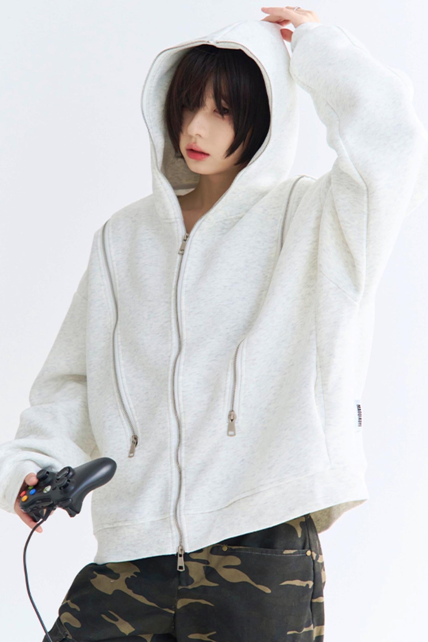 Strickjacke Lässiger Reißverschluss