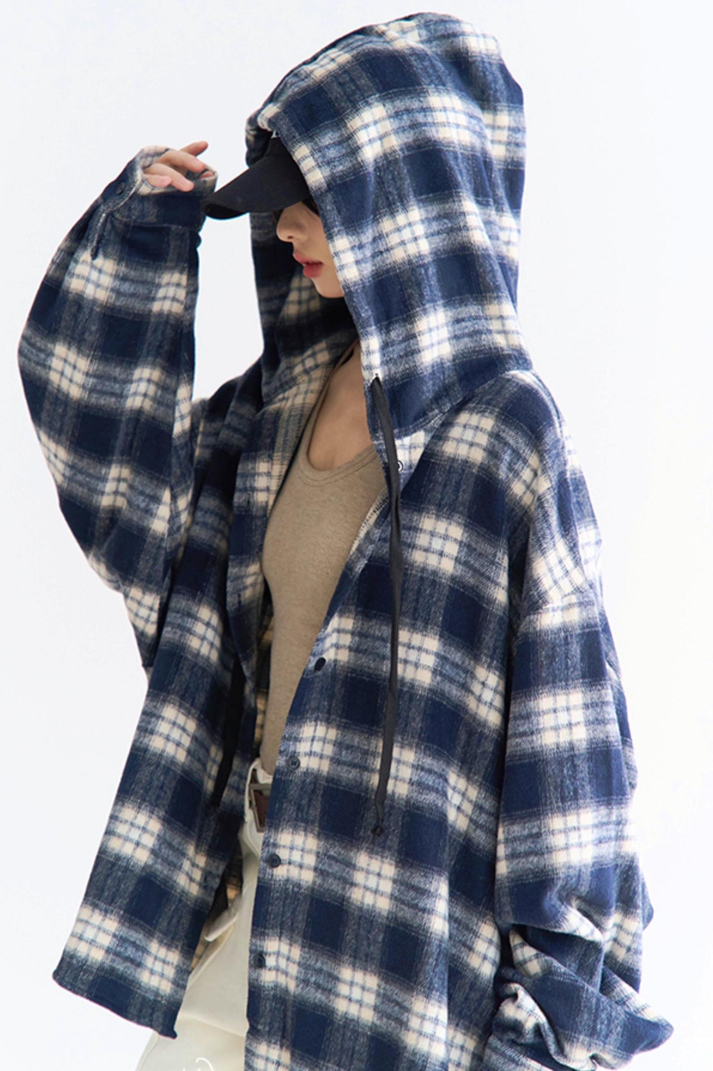 Peplum Hoodie Check