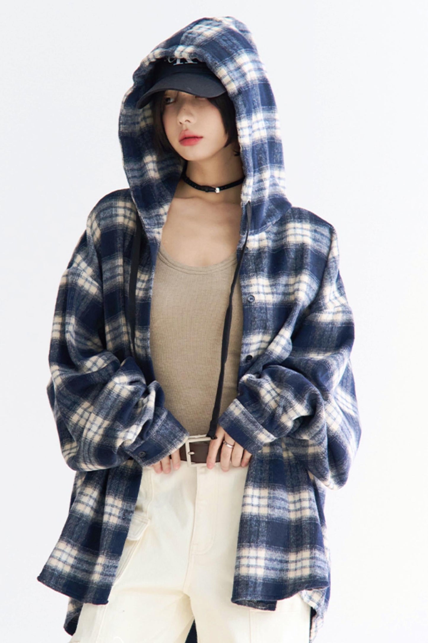 Peplum Hoodie Check