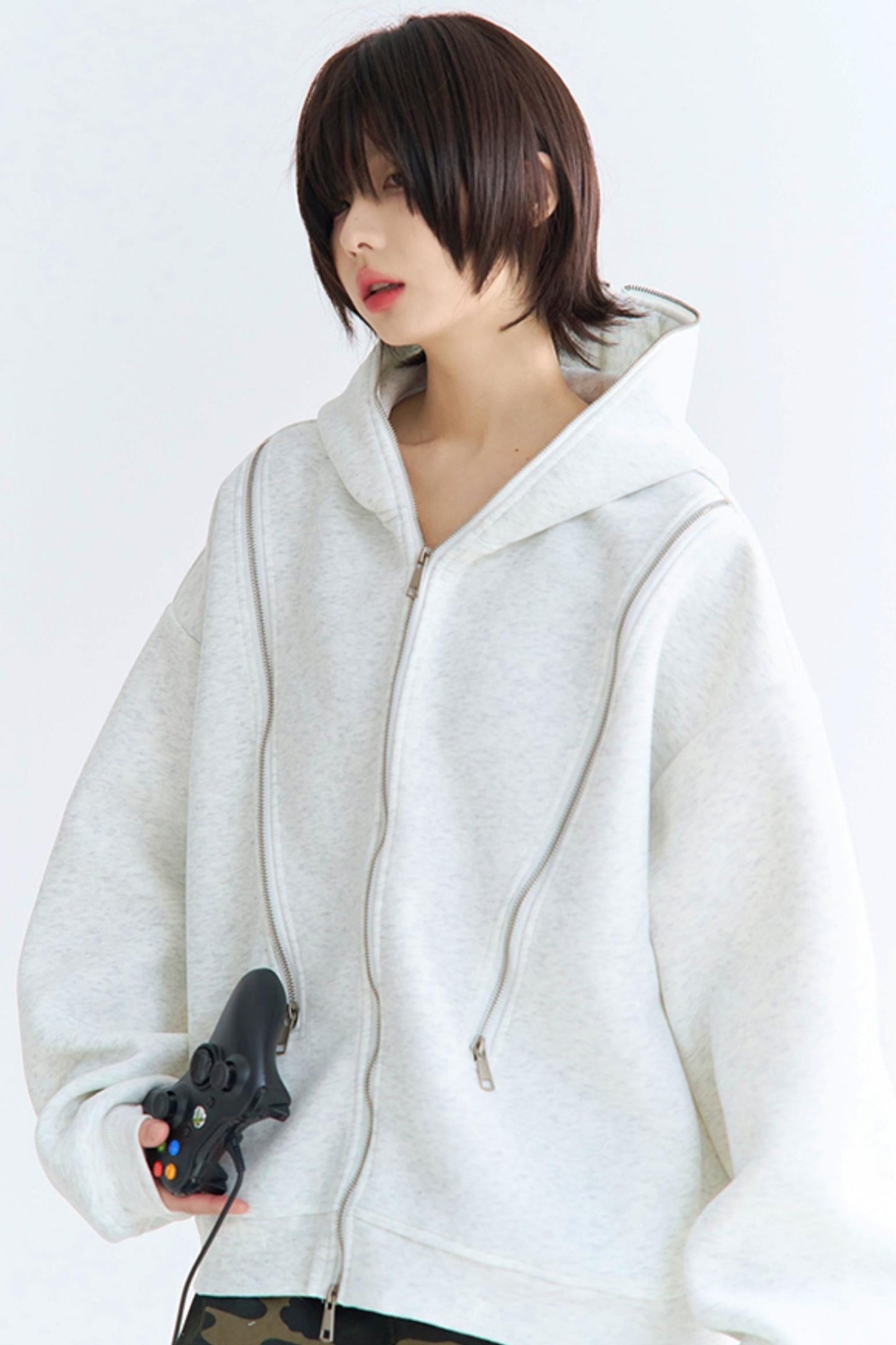 Casual cardigan zip-up