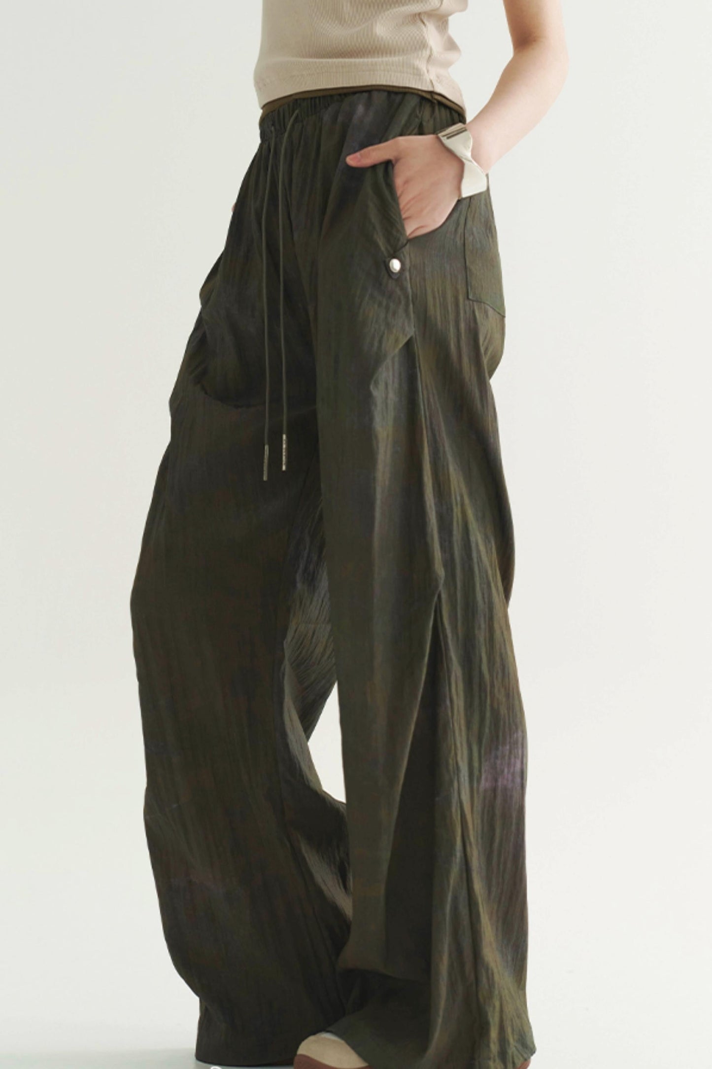 drape Pleated casual pants