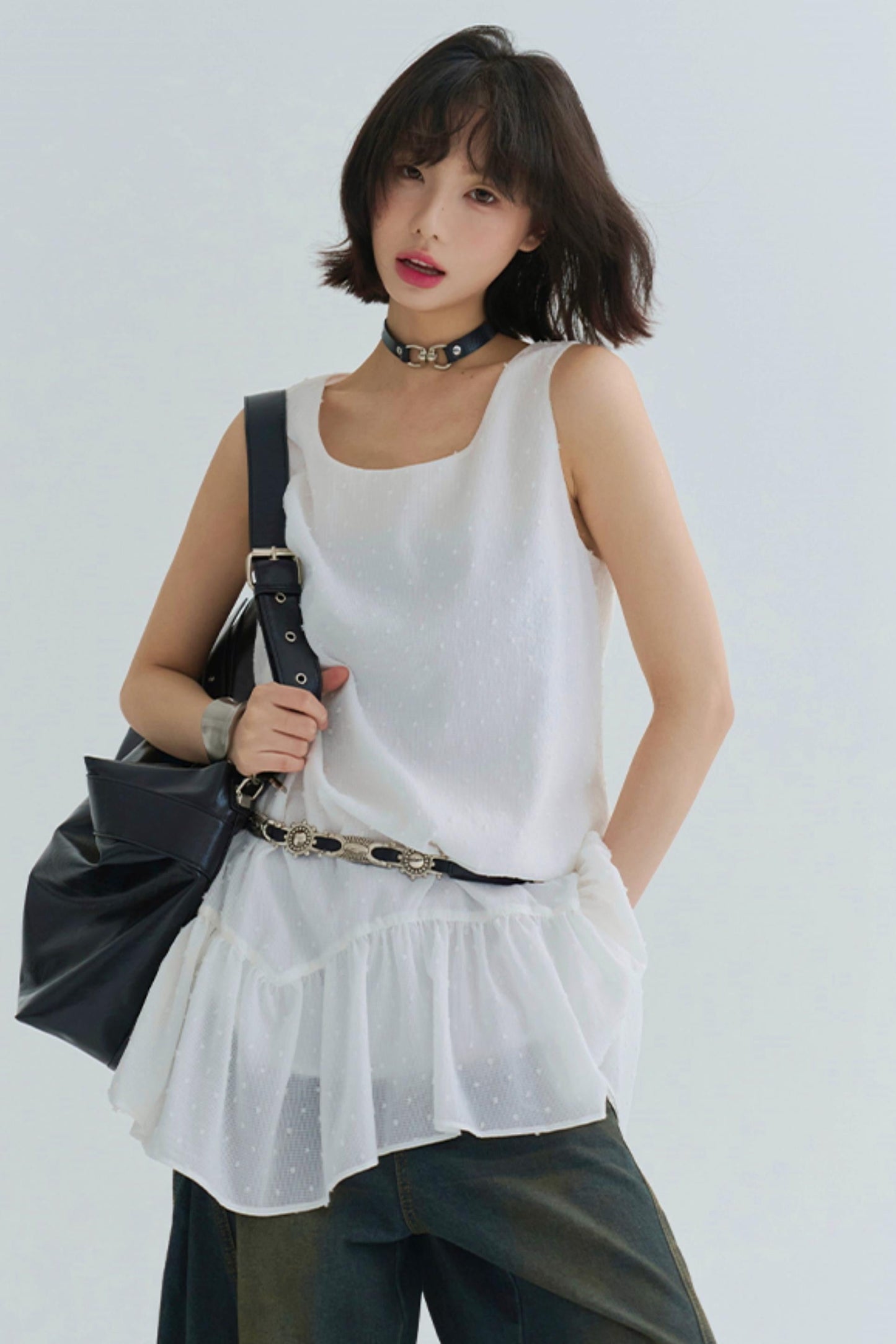 Sleeveless Dress Flowey Lightweight