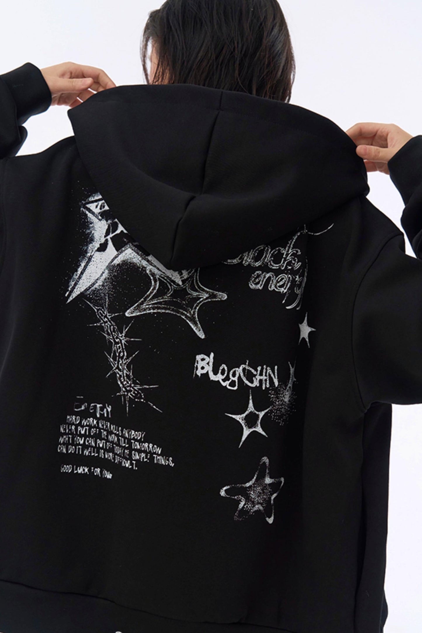 Hooded Loose Hoodie Graffiti