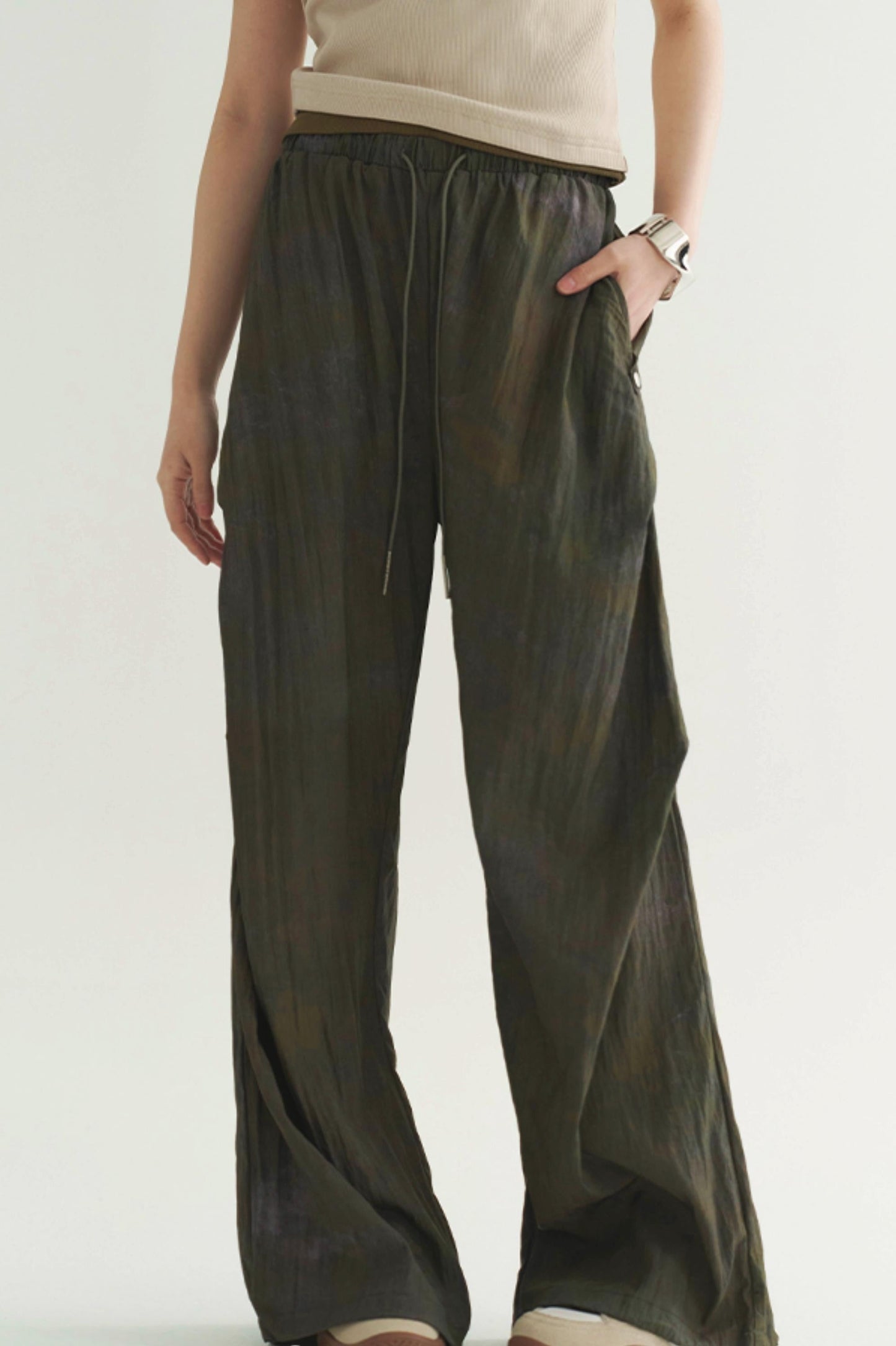 drape Pleated casual pants