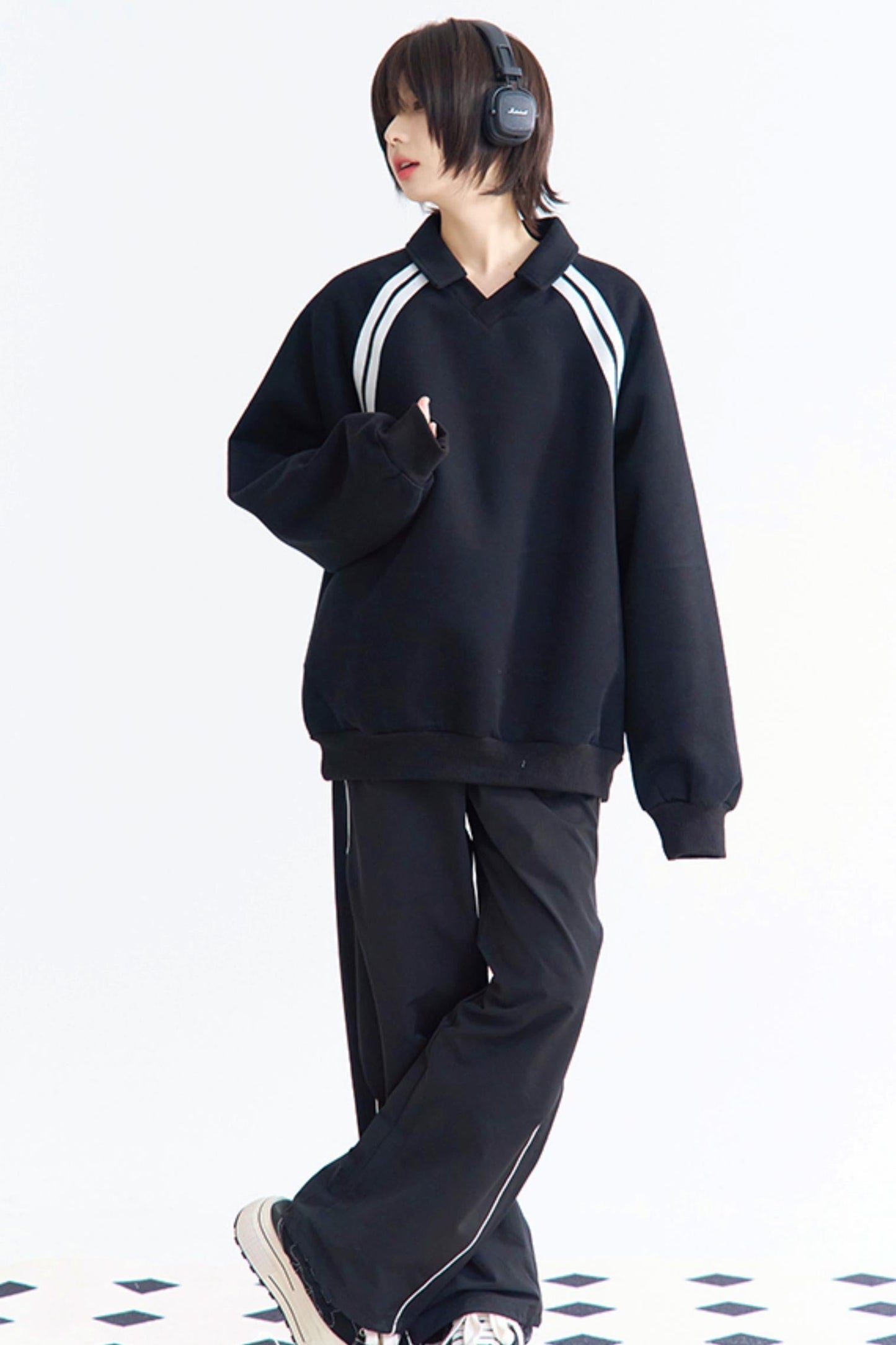 Insert Stripe Top Sleeve Relaxed