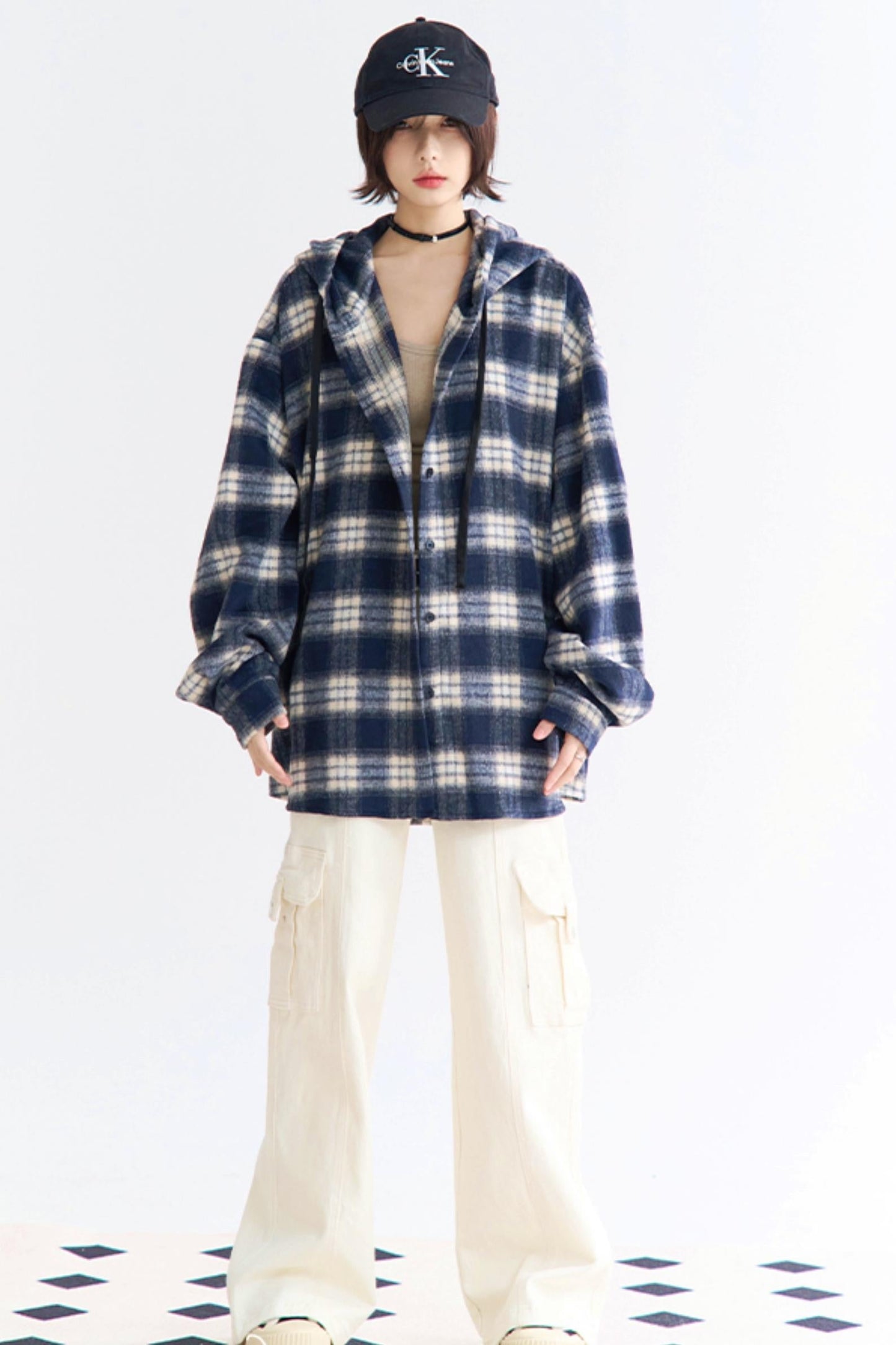 Peplum Hoodie Check