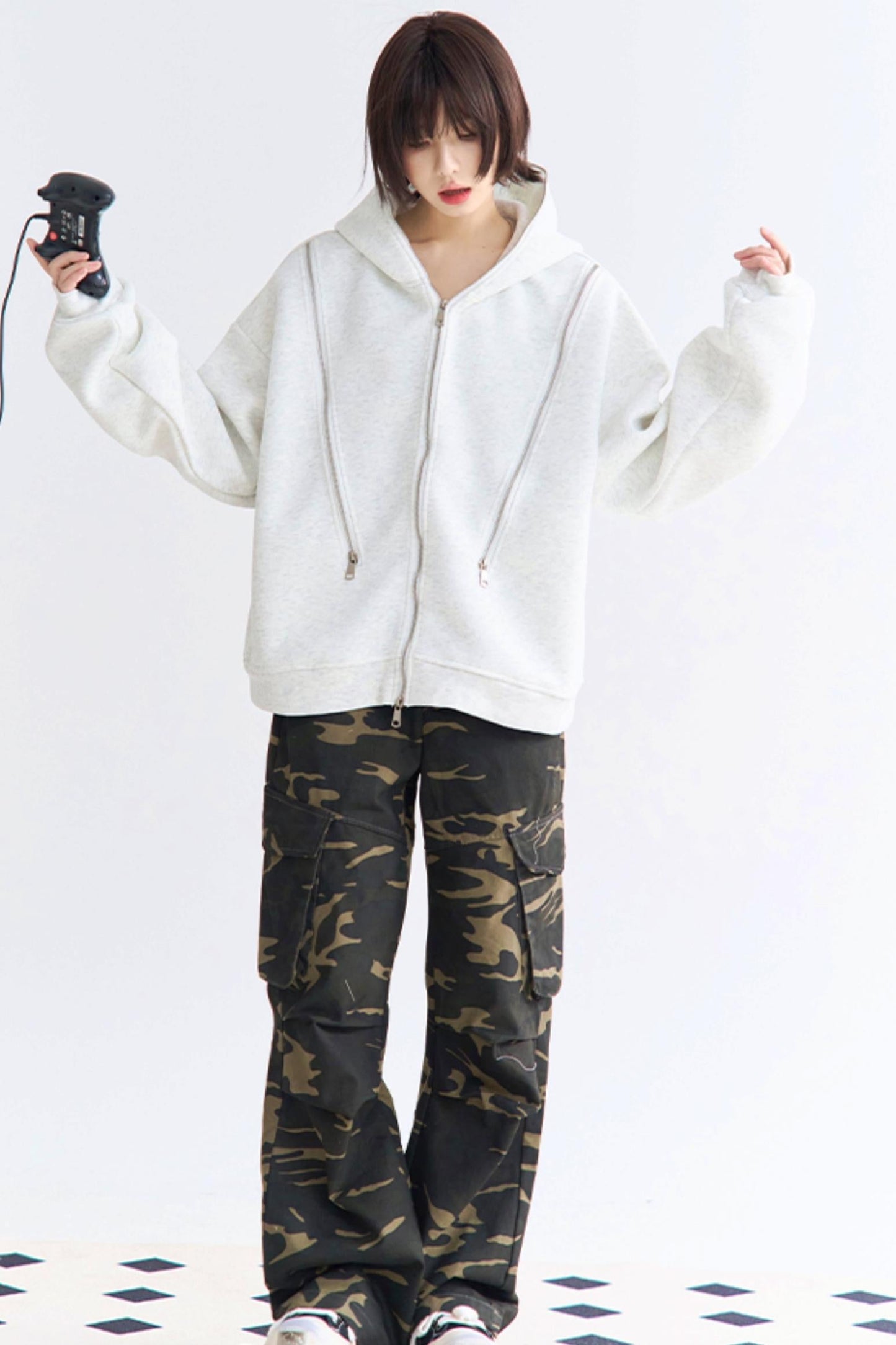 Casual cardigan zip-up
