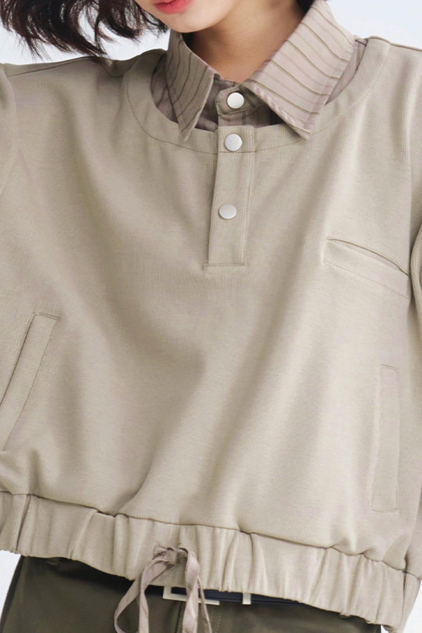 Sweater Top Collar Layered Look