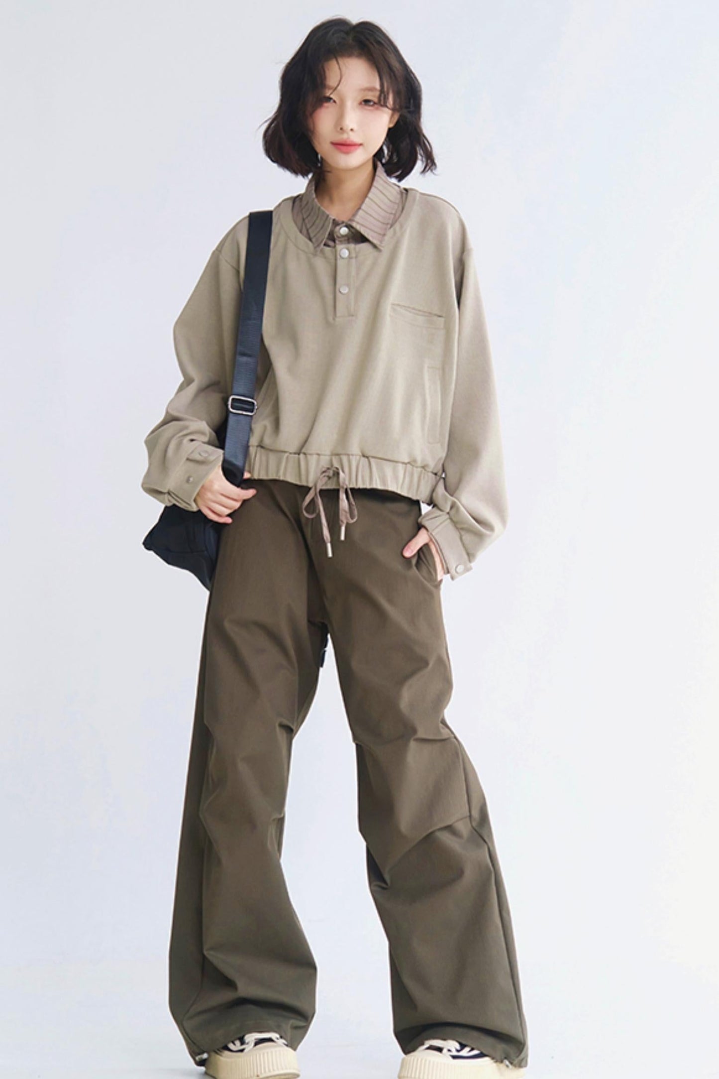 Sweater Top Collar Layered Look