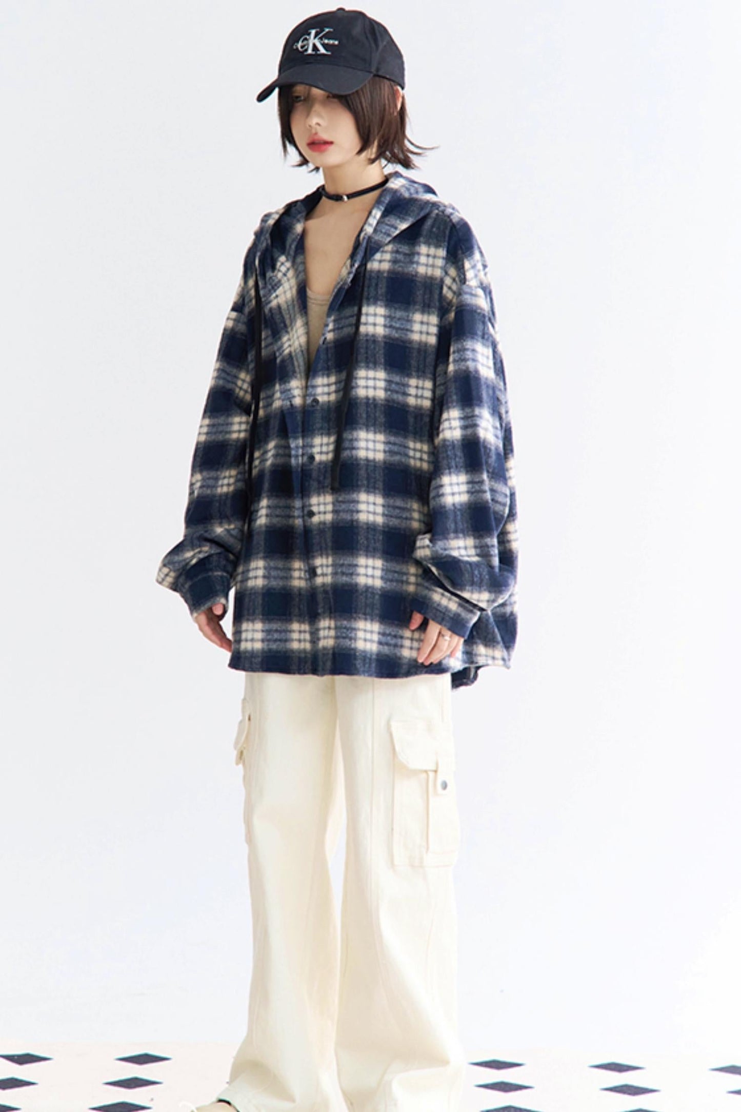 Peplum Hoodie Check