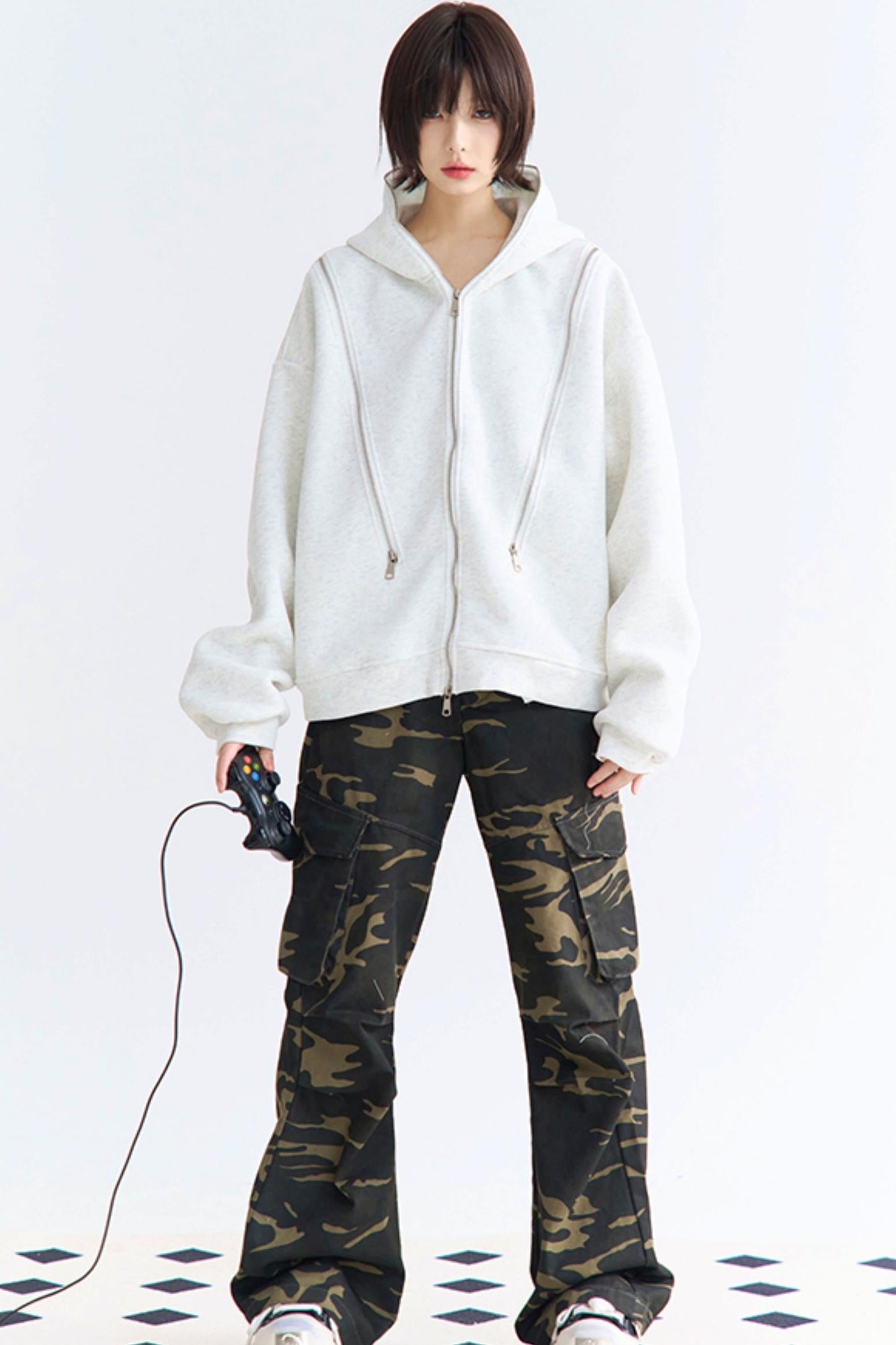 Casual cardigan zip-up