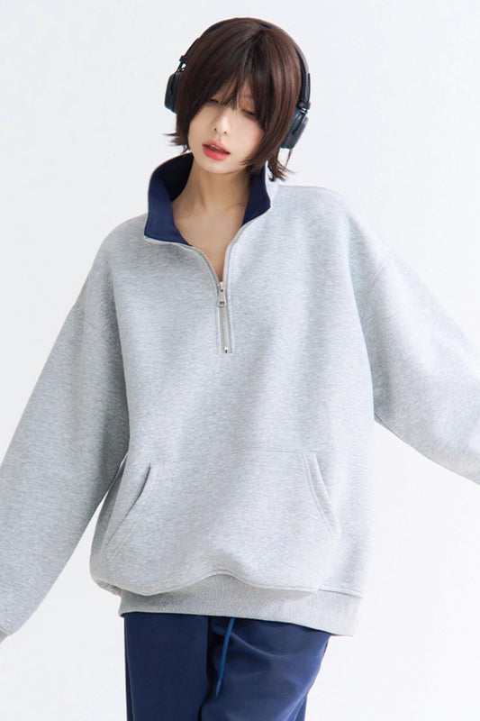 Zip Neck Pullover High Half