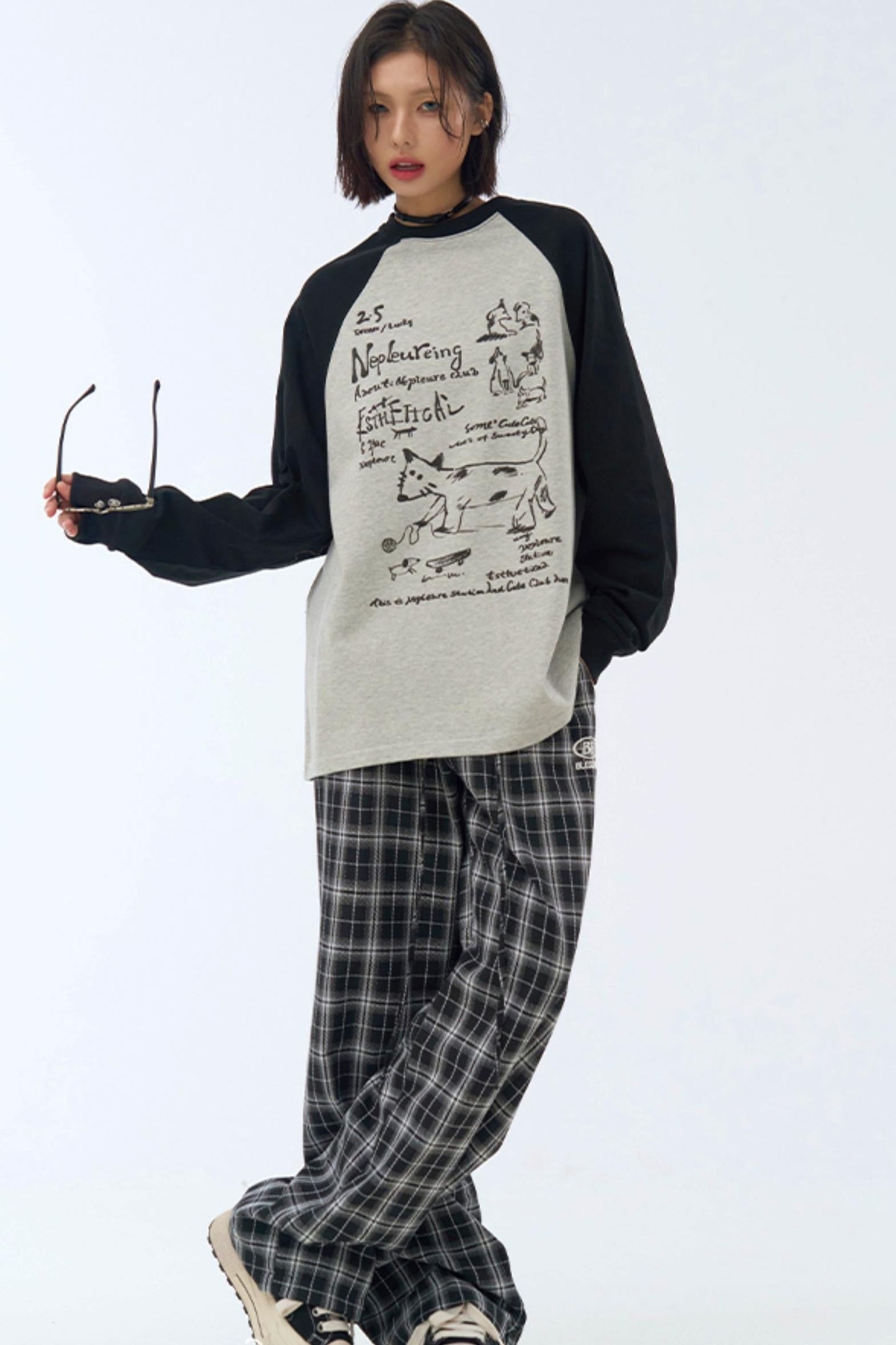 Street T-Shirt Art Patchwork Long Sleeve