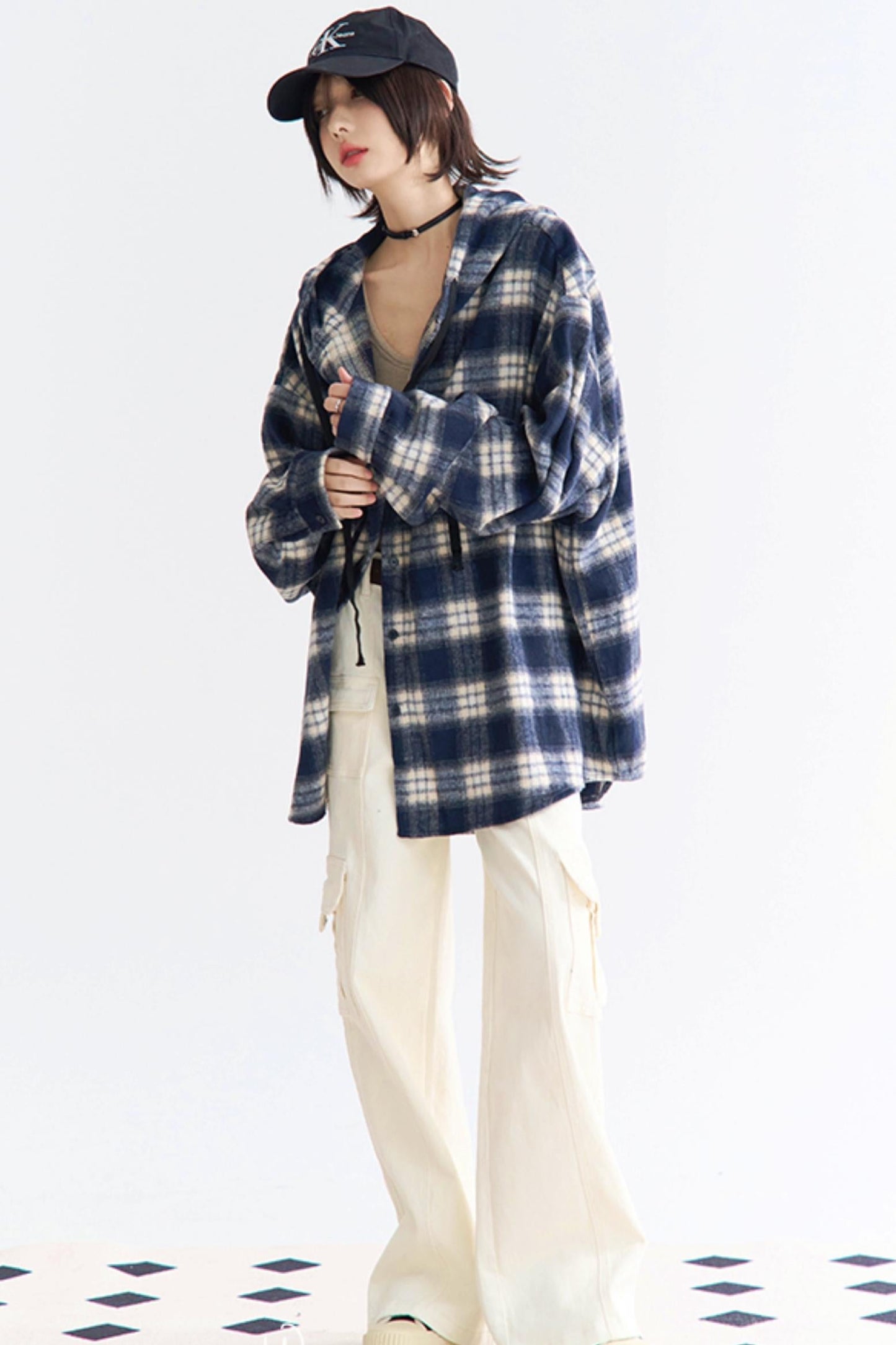Peplum Hoodie Check