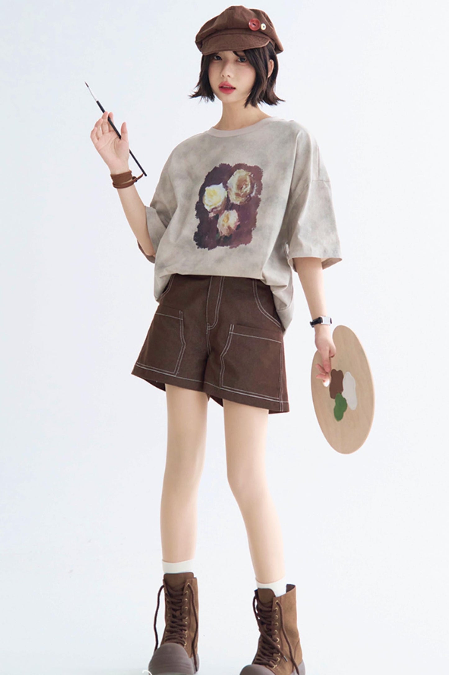Rose T-Shirt Tie-Dye Print