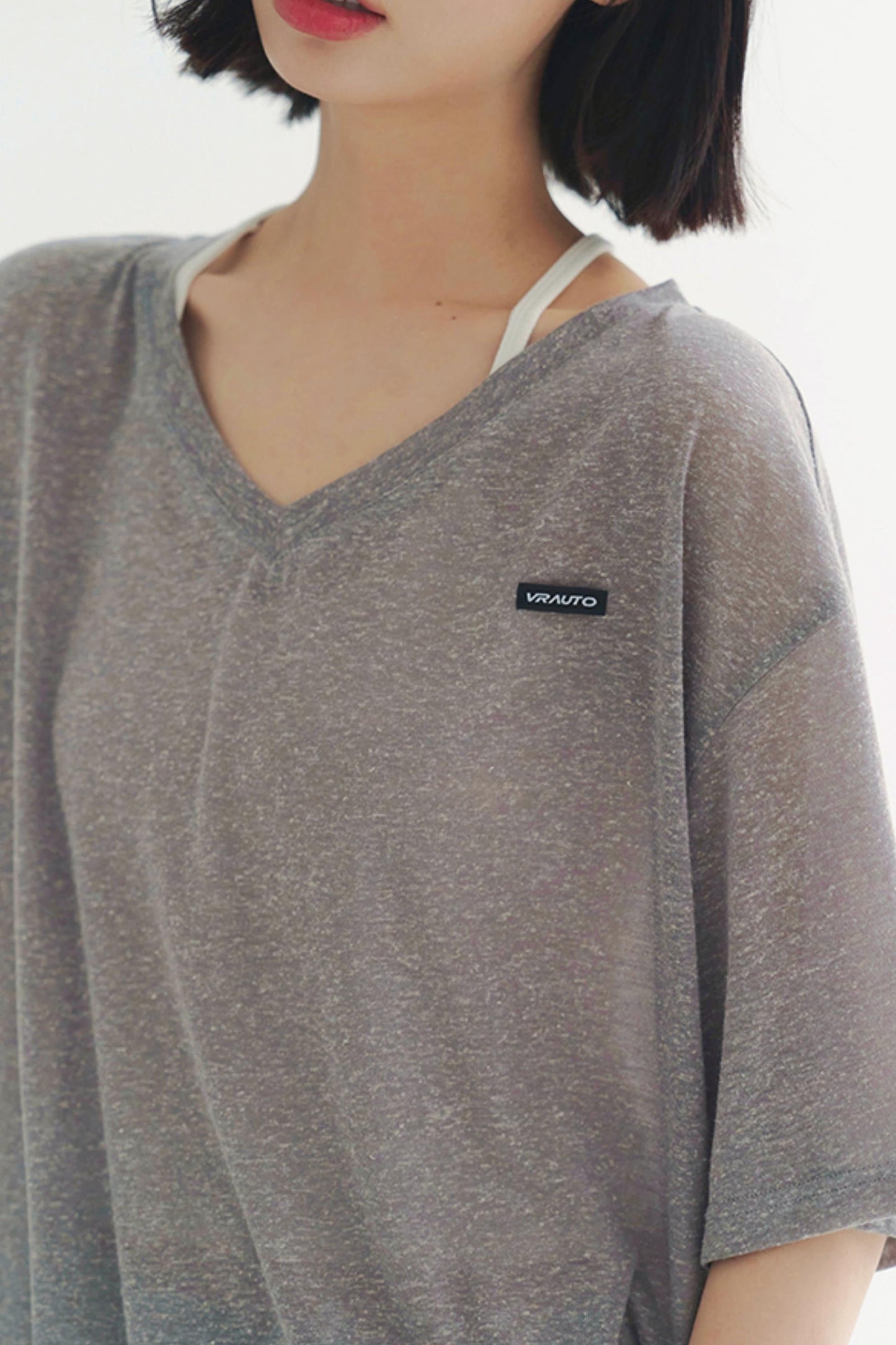 Lightweight Sheer V-Neck T-Shirt